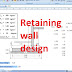 Design of Retaining Walls in sheet excel