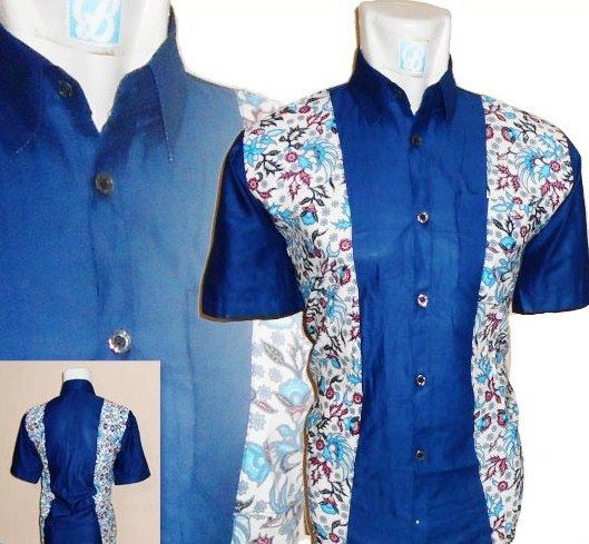 Model Baju Batik Pria Kombinasi Kain Polos Model Baju Batik Pria Kombinasi Kain Polos