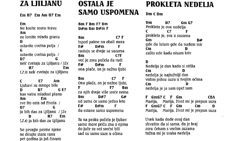 Korisno je znati Toma Zdravkovic AKORDI
