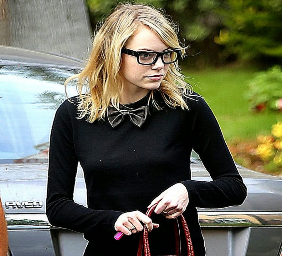 Emma Stone Wearing Glasses LA
