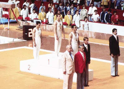 Montreal 1976 - Sawao Kato, Nikolai Andrianov y  Mitsuo Tsukahara