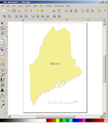 Maine map silhouette