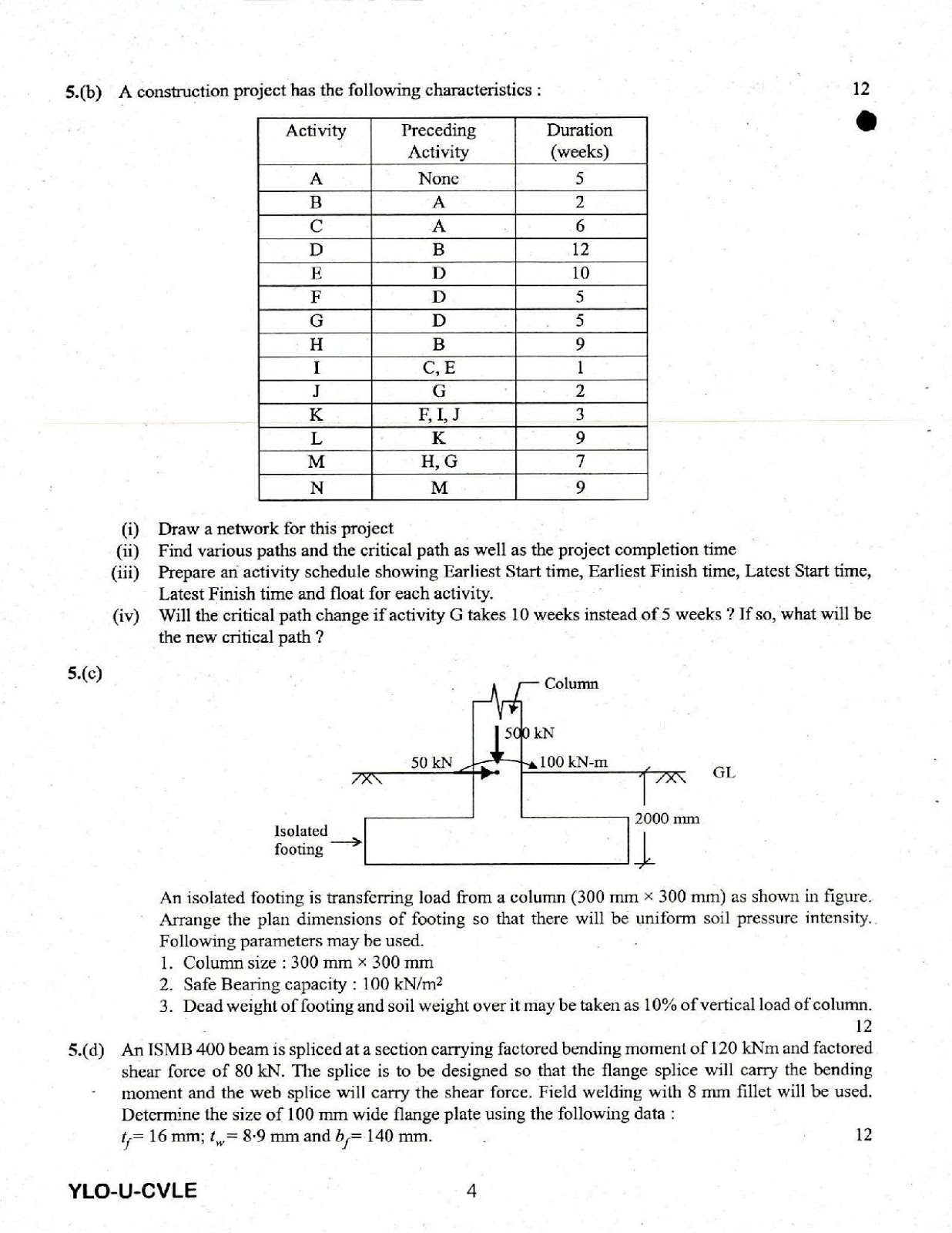UPSC Exam of ESE 2018 for Civil Engineering ESE 2018 Civil Engineering quetsion paper 04
