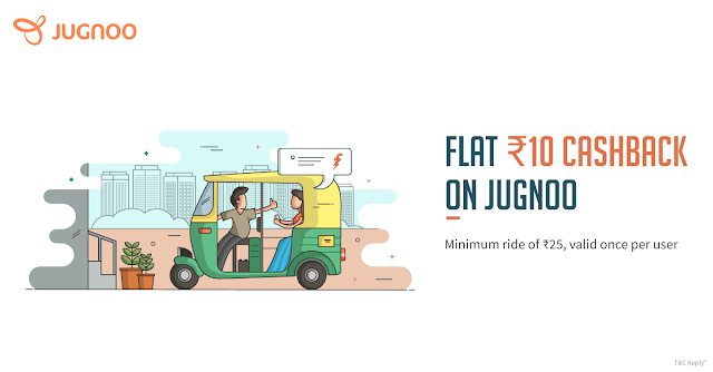 Jugnoo Flat Rs 10 Cash Back Using Freecharge Wallet