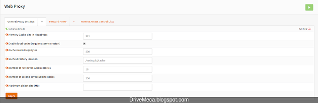 Activamos valores de memoria RAM y disco para el proxy Activamos valores de memoria RAM y disco para el proxy