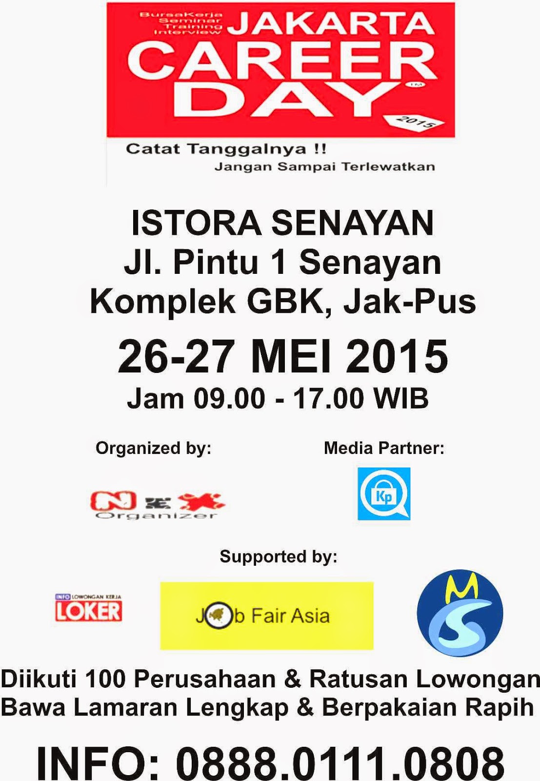 Jadwal Job Fair di Jakarta Mei 2015 Dunia Lowongan Kerja