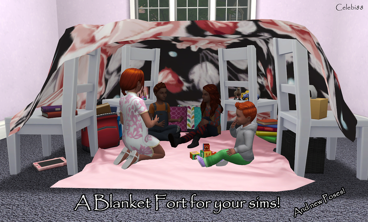 My Sims 4 Blog Blanket for Fort, Pillows, Poses and More by Celebi88