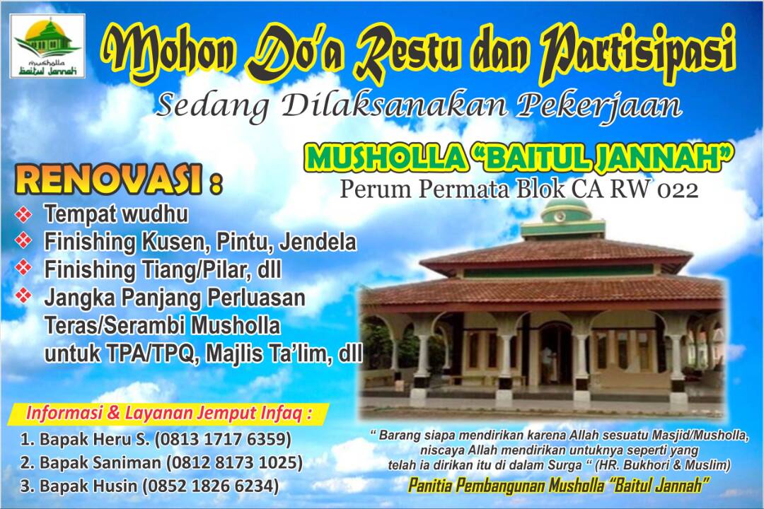 Kata Kata Spanduk Pembangunan Masjid contoh desain spanduk