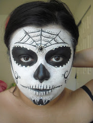 sugar face simple skull skeleton makeup painting calavera halloween skulls paint christina easy facepaint paintings dead scary calaveras