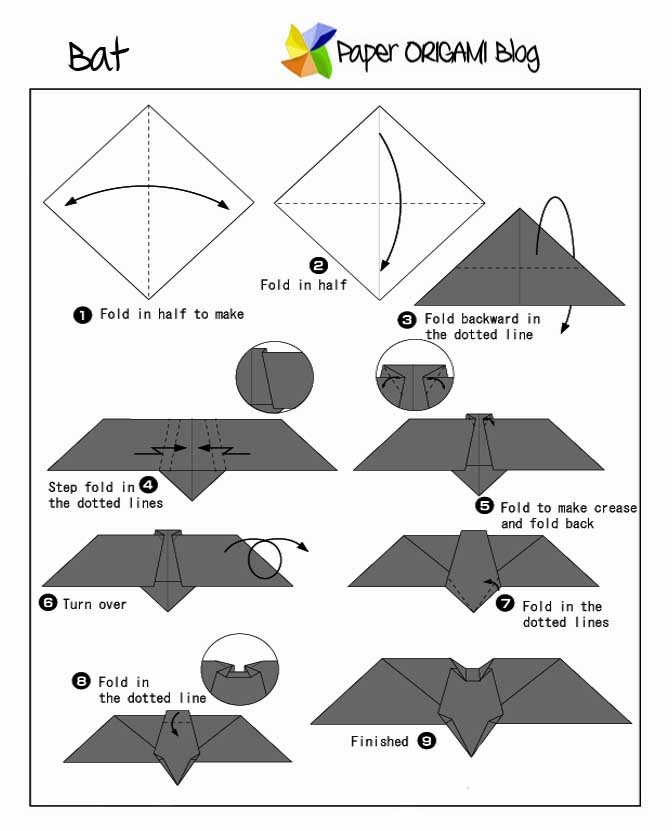 Animals Origami A Bat Paper Origami Guide Animals Origami A Bat Paper Origami Guide