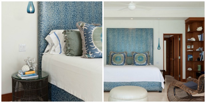 Coastal blue and white bedroom Coastal aqua and white modern beach house bedroom