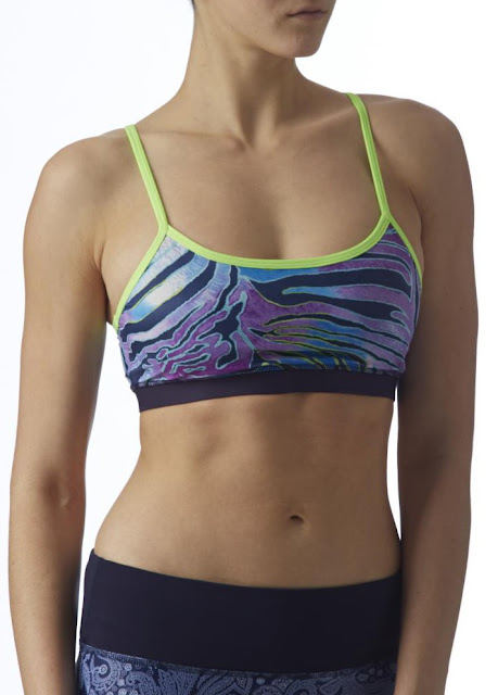 Reef design sports bra with lime strap