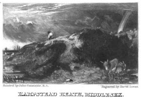Hampstead Heath - an engraving by David Lucas  from Memoirs of the Life of John Constable by CR Leslie (1845)