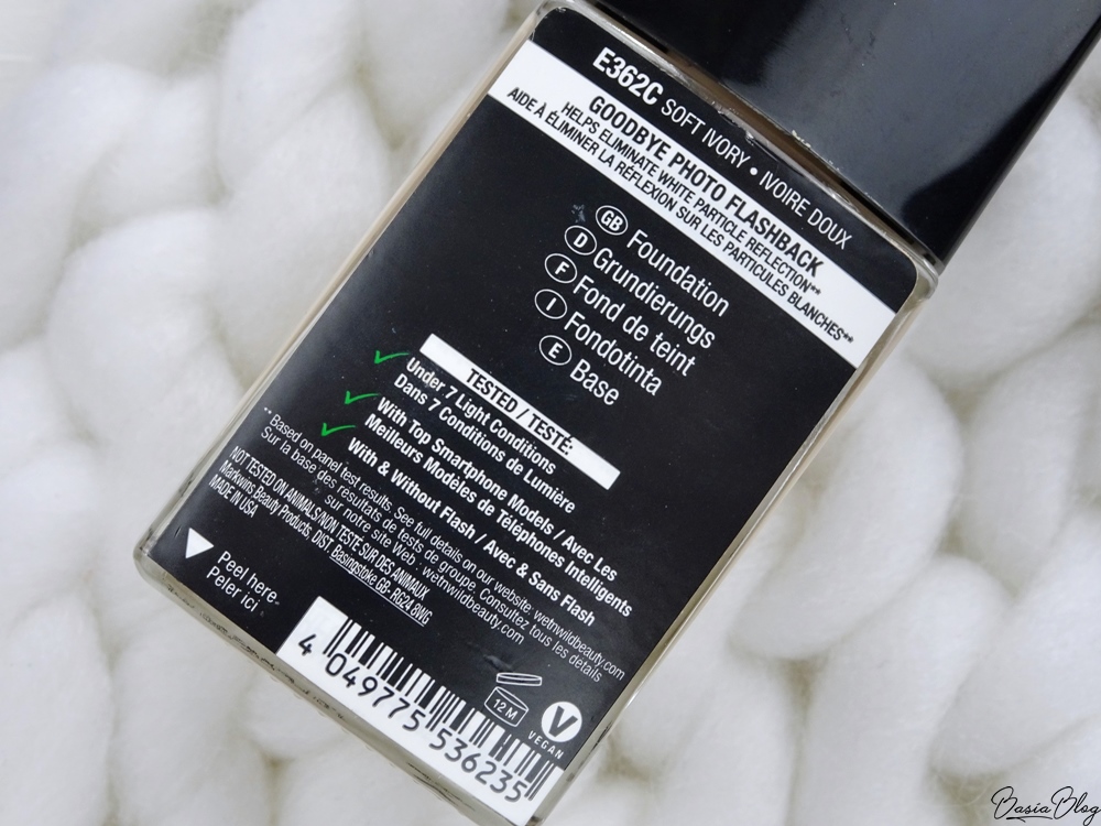 Wet n Wild PhotoFocus Soft Ivory, wetnwild, wet'n'wild, photo focus, jasny i żółty podkład bez flashback