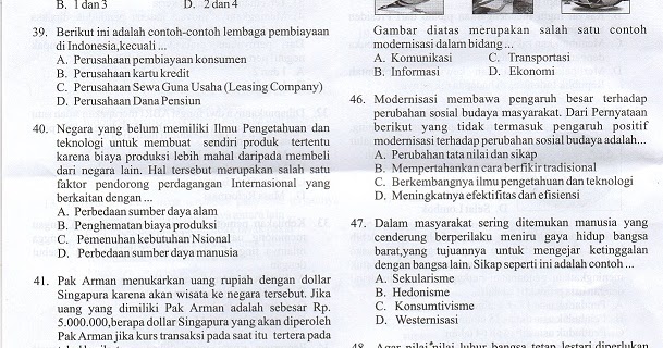 Contoh Soal Usbn Ips Smp 2021 Pendidikan Siswa