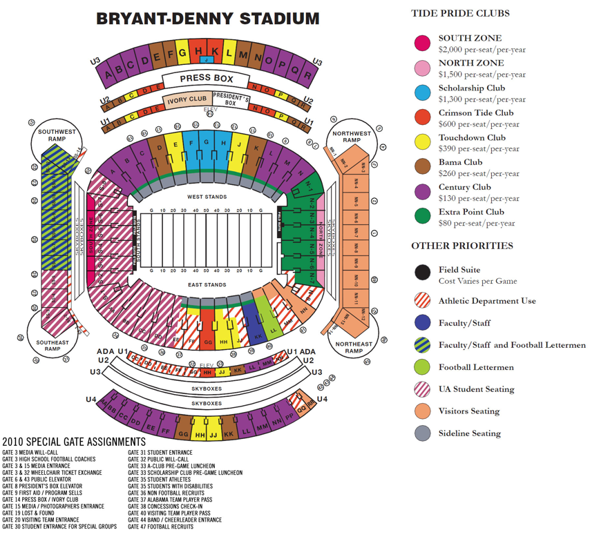 Bryant Denny Seating Chart 2017
