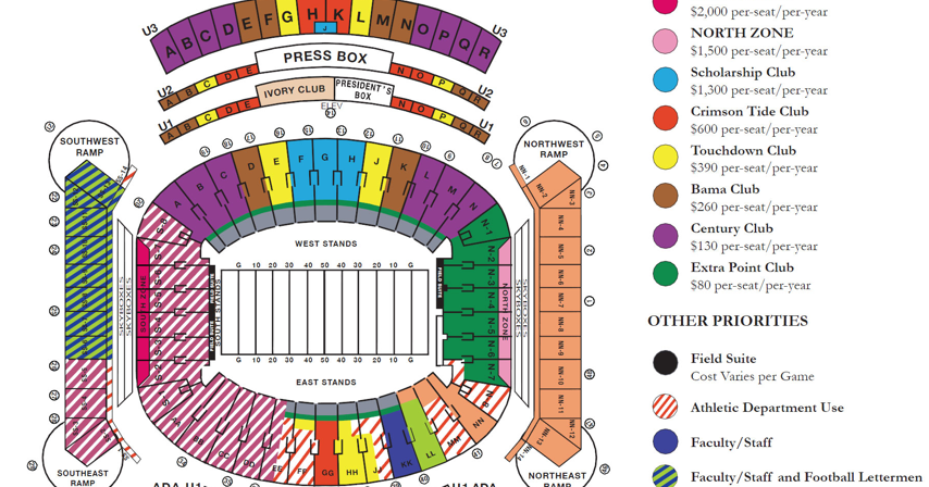 Alabama Crimson Tide Seating Chart