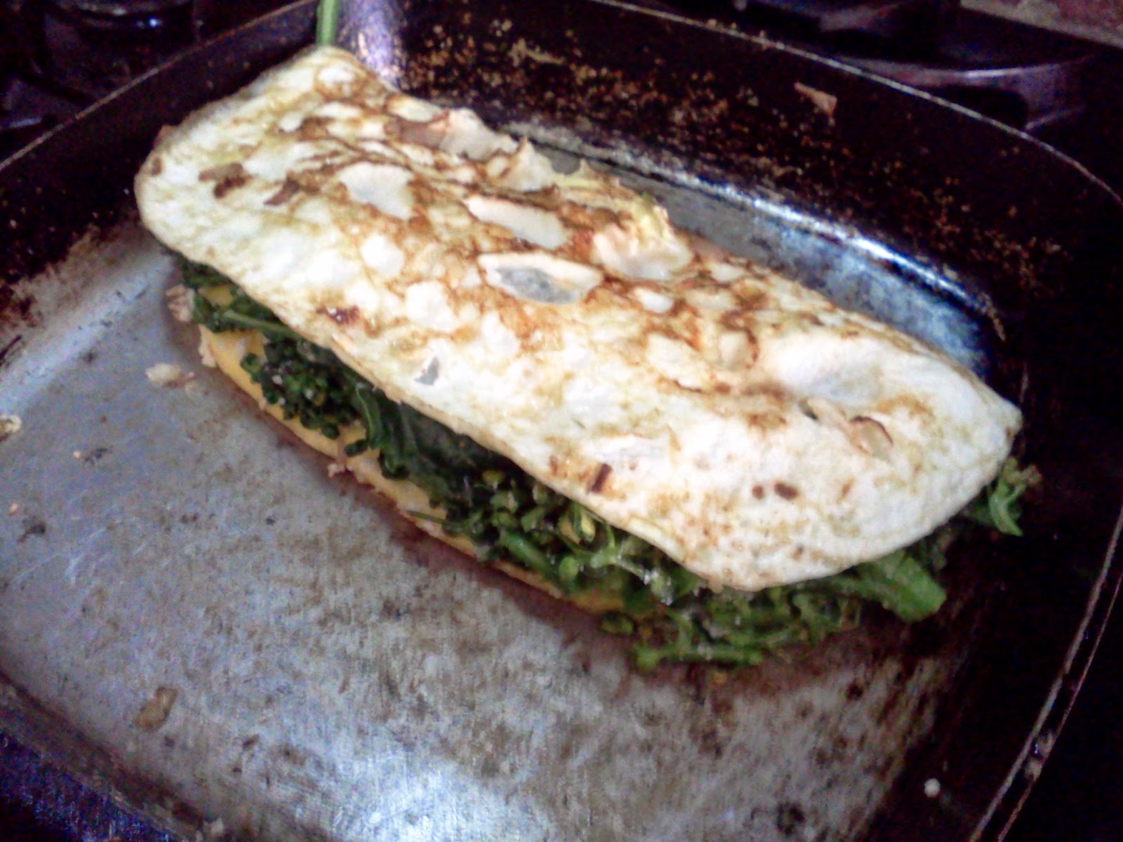 DepressionEra Grandma in Training Garden Breakfast Kale & Squash Blossom Omelette