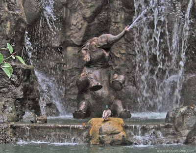 Jungle Cruise Elephant bathing pool ducks duck Disneyland waterfall