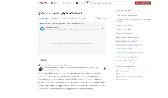 SimplyPeerToPeer sur Quora