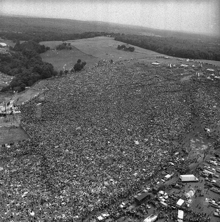 Festival Woodstock imagen aérea