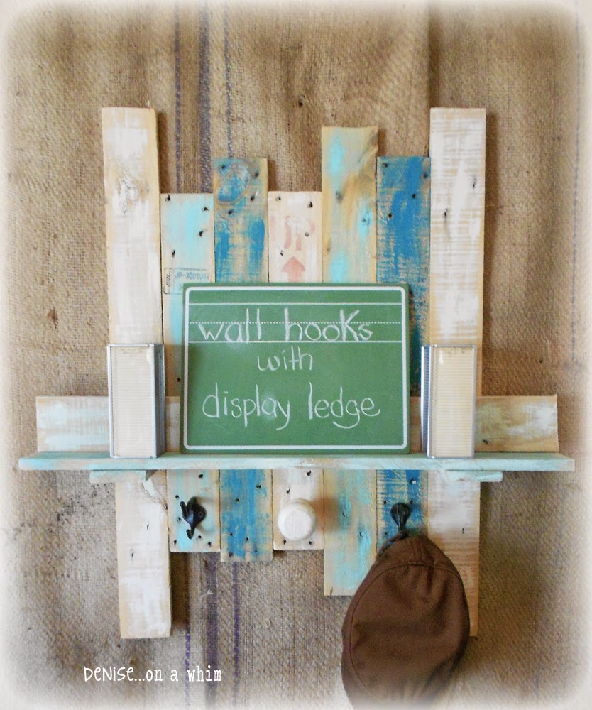 Blue Hook Board with a Clever Display Ledge from Denise on a Whim
