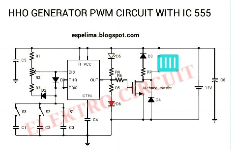 Pwm sekema circuit untuk hho generator cell