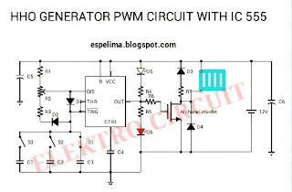 Gambar sekema circuit pwm untuk hho generator cell