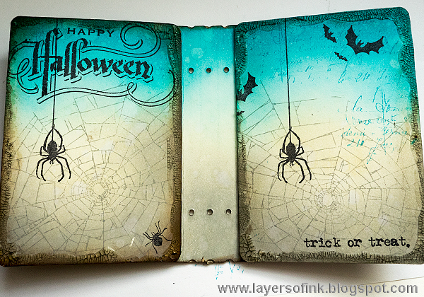 Layers of ink - Halloween Stamped Passport Book Tutorial by Anna-Karin