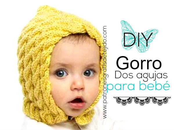 Gorro estilo para bebé / Tutorial Dos Agujas