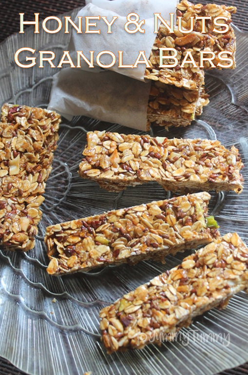 Honey Nut Granola Bars Recipe - No Bake Granola Bars Recipe - Yummy Tummy