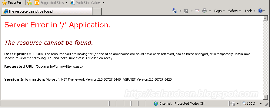 Server Error In Application The Resource Cannot Be Found Solution Sharepoint Diary