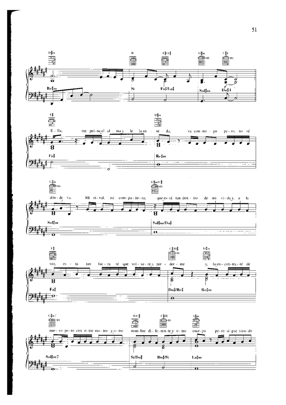 quiero Crudo Defectuoso Partitura de Alejandro Sanz - Y Si Fuera Ella para Piano - Partituras de  piano | Sheet music for piano