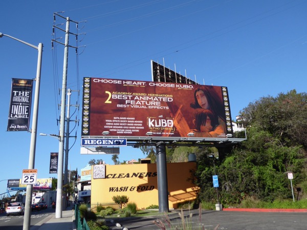 Kubo and the Two Strings Oscar nominee billboard Sunset Strip Kubo Two Strings Oscar nominee billboard Sunset Strip