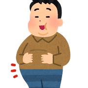 ビール腹の人のイラスト（男性）