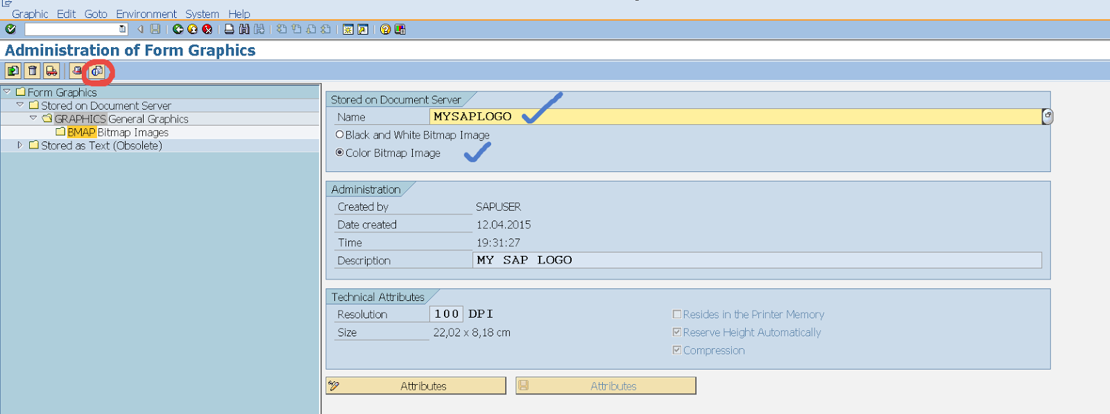 TECHSAP 7. Smartform Displaying a logo on a Smartform Window