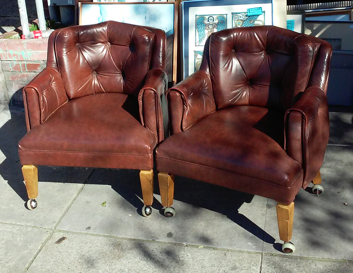 UHURU FURNITURE & COLLECTIBLES SOLD 25815 Pair of 26” Wide Vintage