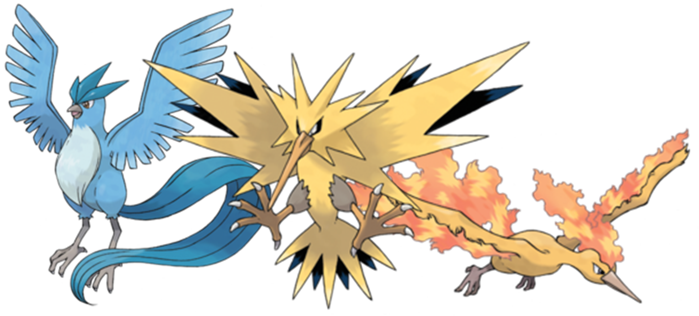 Pokémons Lendários do PokémonGO: Moltres, Articuno e Zapdos