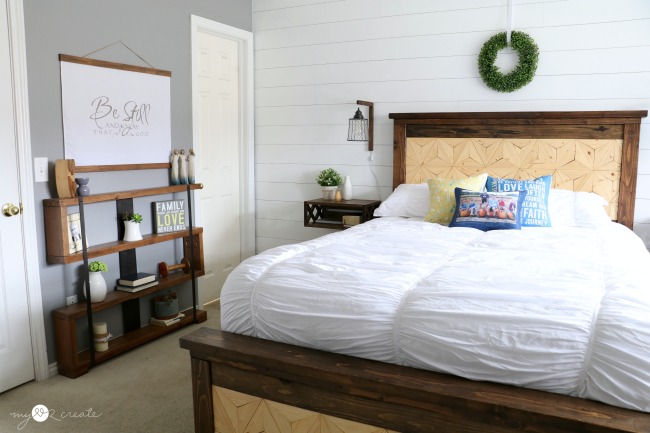 This Master Bedroom Reveal is chalk full of amazing DIY Projects with DIY tutorials and plans from MyLove2Create