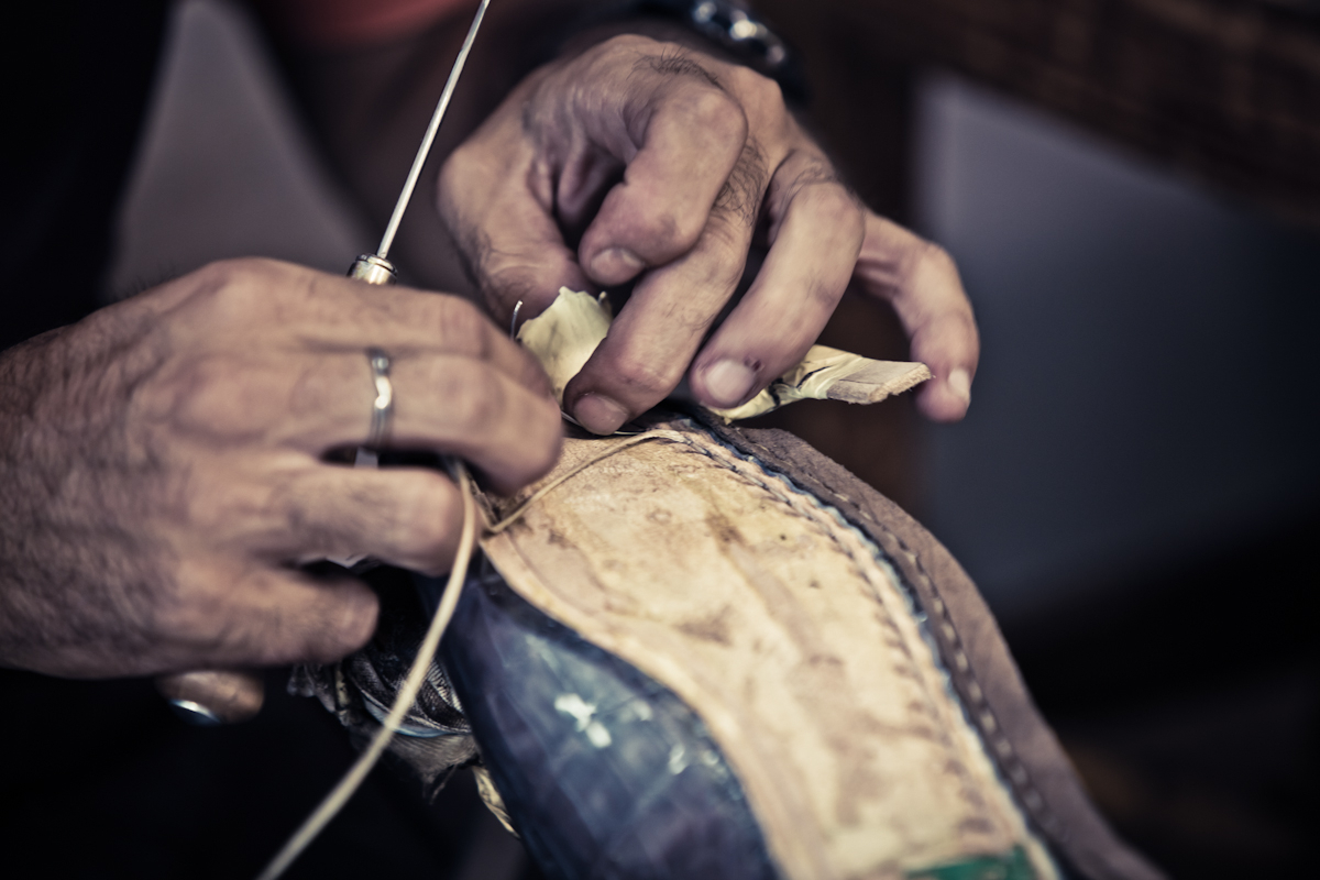 making shoes by hand