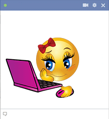 Smiley online on laptop