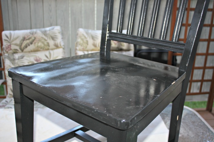 The original finish was scratched and nicked. Scratched and nicked finish.