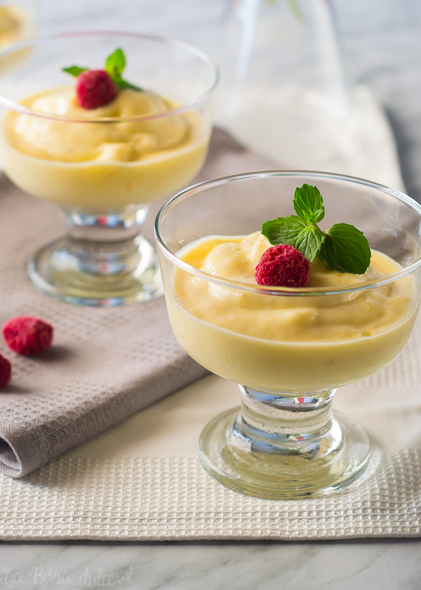 Mousse helada de mango y plátano | sin azúcar, sin lactosa y sin gluten