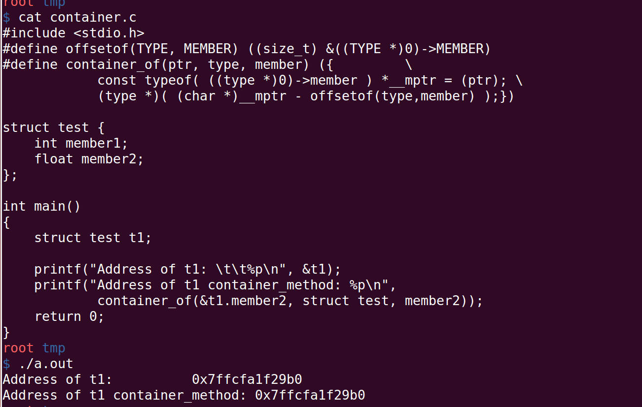 Understanding container_of macro of Linux Kernel