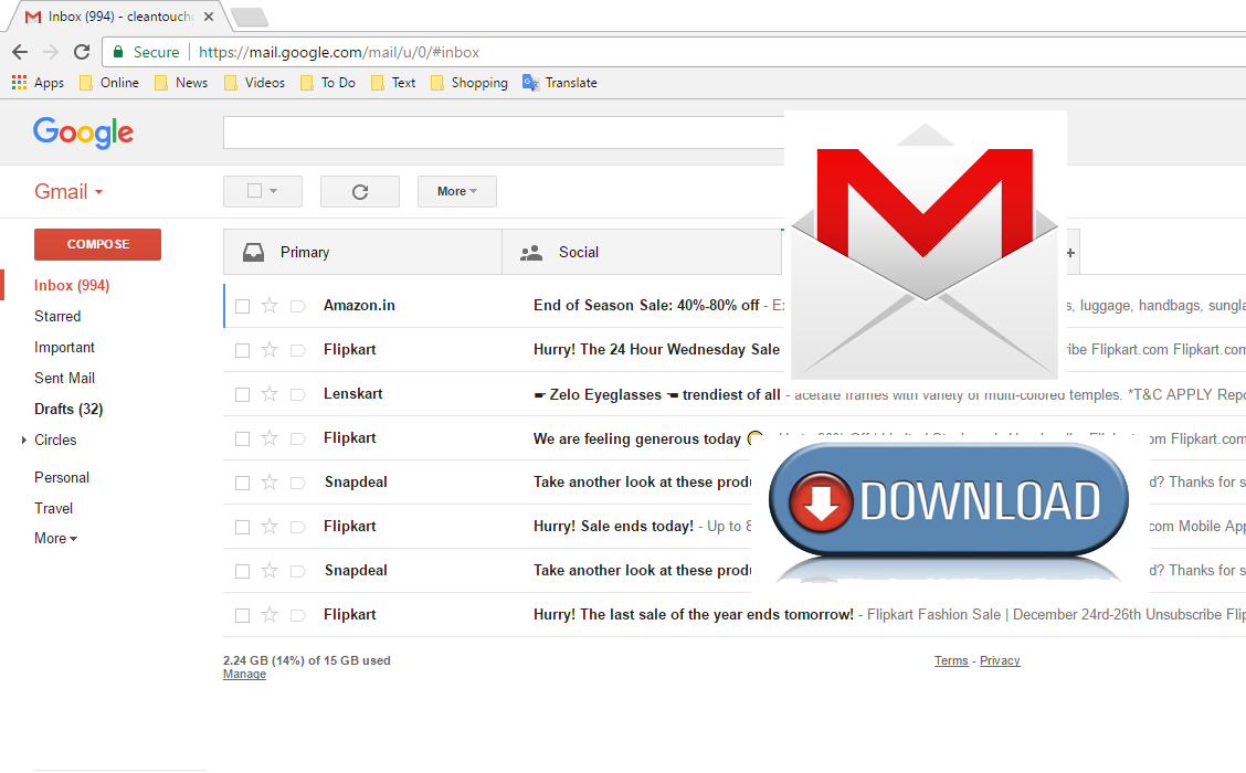 how to download gmail emails