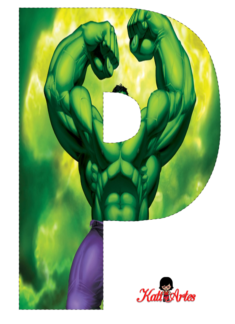 Alfabeto Gratis de Hulk. - Oh my Alfabetos!