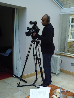Tony from Super Savvy Me Filming Team pretending to do some filming so I could take a picture
