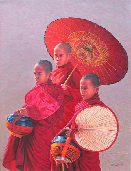 Aung Kyaw Htet 1965 | Burmese painter of monks