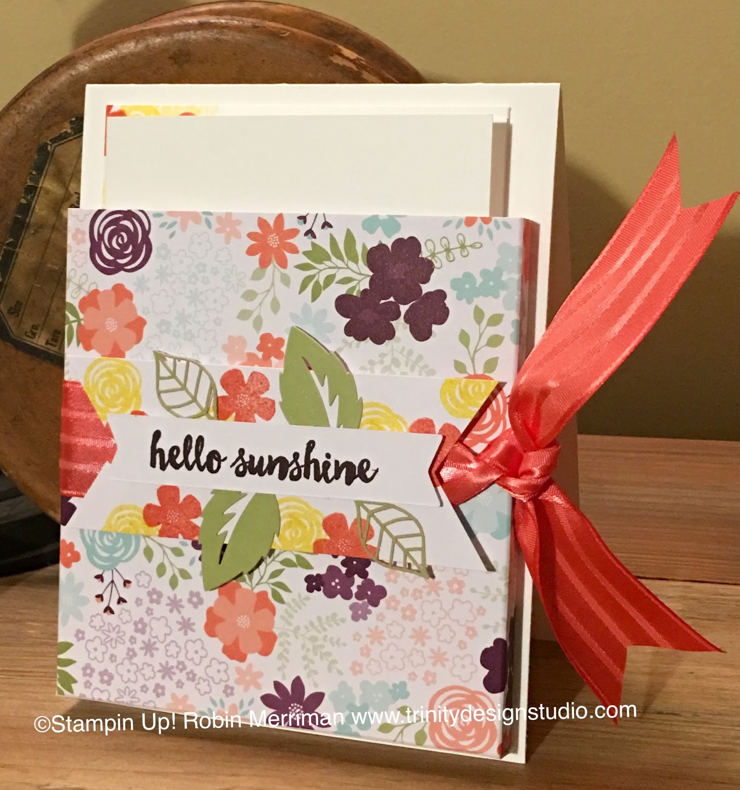 Trinity Designs Hello Sunshine! Note Card Holder FREE Tutorial!
