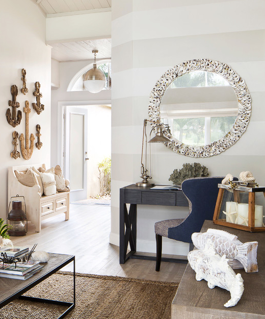 Large Round Oyster Mirror